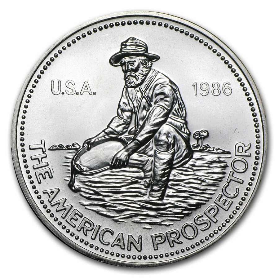 1 oz Engelhard Prospector Silver Round (Random Year)