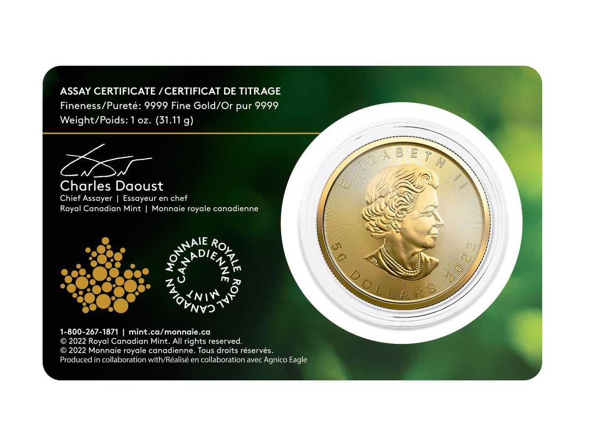 1 oz Canadian Gold Maple Leaf Coin (Single Mine Sourced)