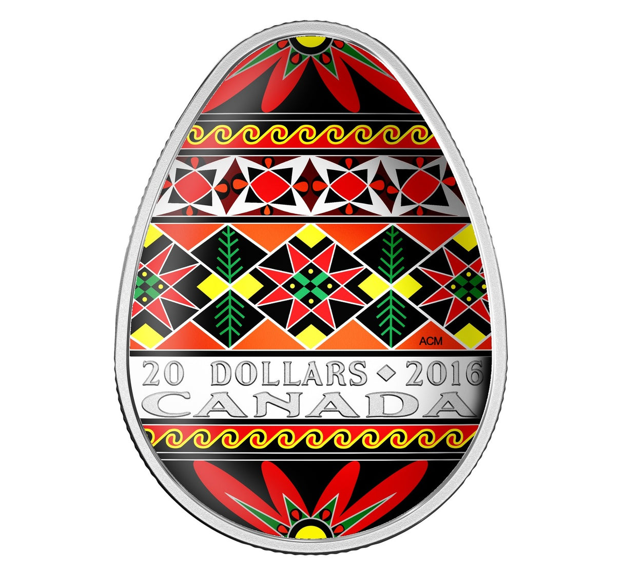 1 oz Traditional Ukrainian Pysanka Egg Silver Coin