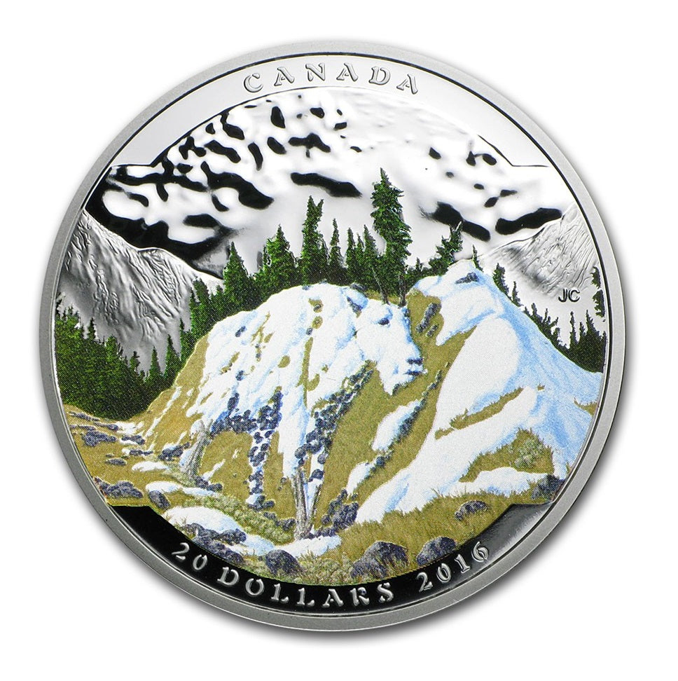 1 oz Landscape Illusion: Mountain Goat Silver Coin