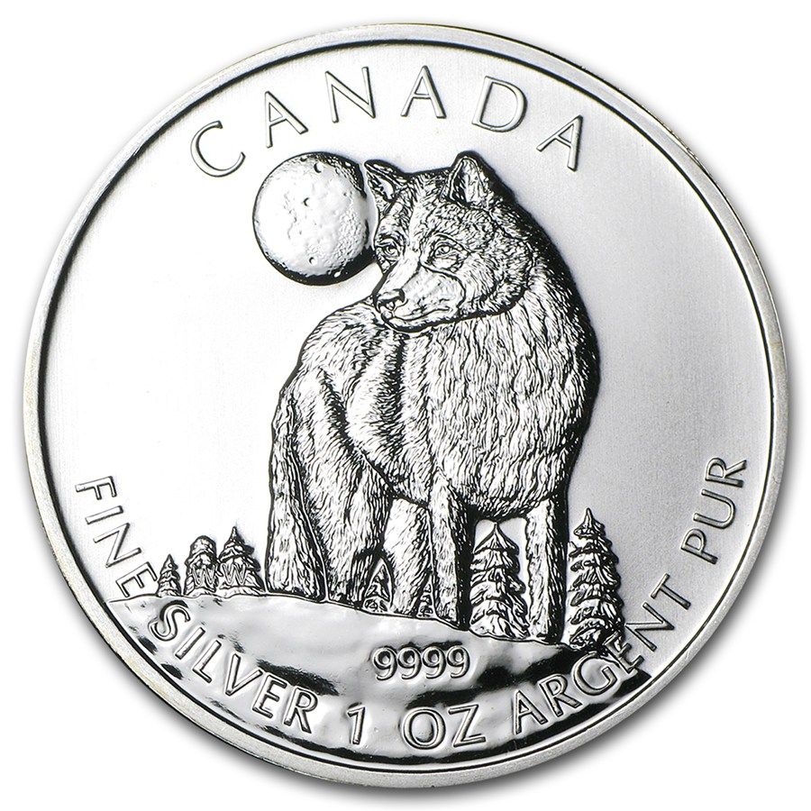 1 oz Canadian Silver Wolf Coin
