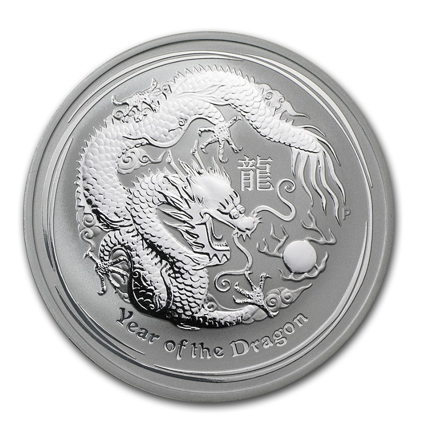 1oz Silver AU$1 Lunar Year of Dragon Coin