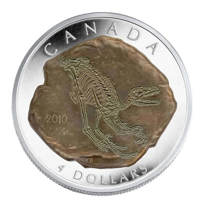 Dinosaur Collection: Dromaeosaurus Silver Coin