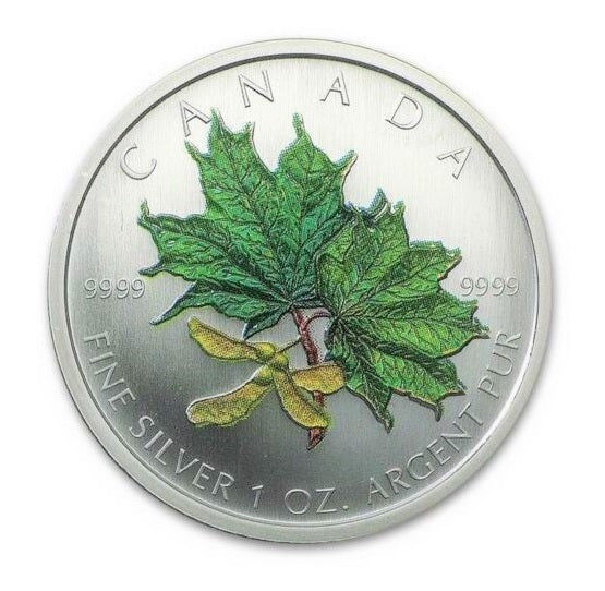 Spring Metal Coin 1 oz Coloured Maple Leaf: Spring Maple Silver Coin – Merchantman & Sons